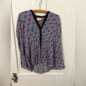 Anthropologie Vanessa Virginia Honore Button Down Henley Shirt